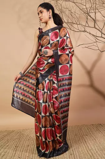 Multy tissue digital printed fancy saree