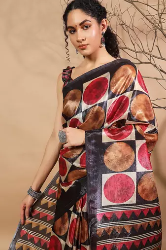 Multy tissue digital printed fancy saree