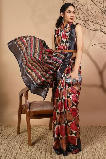 Multy tissue digital printed fancy saree