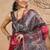 Pink tissue digital printed fancy saree