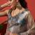 Grey tissue digital printed fancy saree