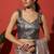 Grey tissue digital printed fancy saree