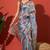 Blue tissue digital printed fancy saree