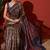 Brown tissue digital printed fancy saree