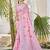 Pink linen embroidered saree