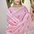 Pink linen embroidered saree