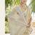 Beige linen embroidered saree
