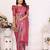 Heavy zari woven pink banarasi silk blend saree