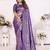 Heavy zari woven purple banarasi silk blend saree