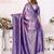 Heavy zari woven purple banarasi silk blend saree