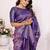 Heavy zari woven purple banarasi silk blend saree