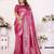 Heavy zari woven magenta banarasi silk blend saree