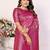 Heavy zari woven magenta banarasi silk blend saree