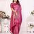 Heavy zari woven magenta banarasi silk blend saree