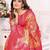 Heavy zari woven red banarasi silk blend saree