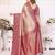 Heavy zari woven maroon banarasi silk blend saree