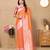 orange all over zari motifs silk blend saree with contrast pallu