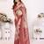 Heavy zari woven maroon banarasi silk blend saree