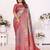 Heavy zari woven pink banarasi silk blend saree