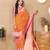 orange all over zari motifs silk blend saree with contrast pallu