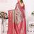 Heavy zari woven pink banarasi silk blend saree