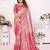 Heavy zari woven pink banarasi silk blend saree