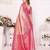 Heavy zari woven pink banarasi silk blend saree