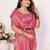 Heavy zari woven pink banarasi silk blend saree