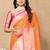 orange all over zari motifs silk blend saree with contrast pallu