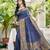 Blue assam silk blend zari woven saree
