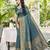 Teal assam silk blend zari woven saree