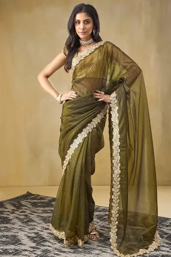Mahendi tissue ready to wear saree
