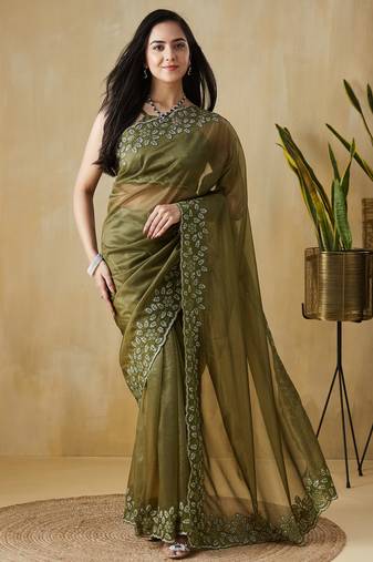 Mahendi tissue ready to wear saree