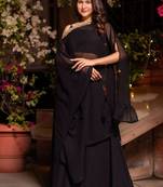 Black Georgette Sharara Set