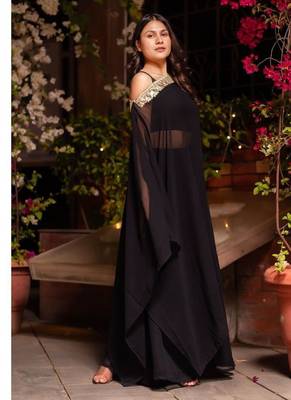Black Georgette Sharara Set 3