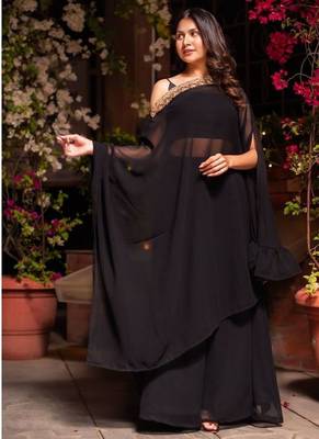 Black Georgette Sharara Set 4