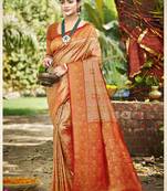 Orange dharmavaram heavy woven saree