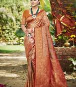 Mustard dharmavaram heavy woven saree