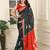 Black linen cotton printed saree