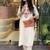 Off White Embroidered Cotton Flex Kurta and Pant Set