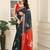 Black linen cotton printed saree