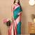 teal all over zari motifs silk blend saree with contrast pallu