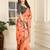 mustard linen cotton printed saree