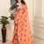 mustard linen cotton printed saree
