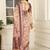 Cream linen cotton printed saree
