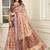 Cream linen cotton printed saree