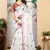 White linen cotton printed saree