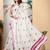 White linen cotton printed saree