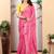 Pink linen cotton printed saree