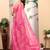 Pink linen cotton printed saree